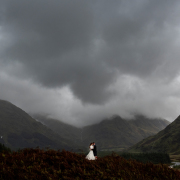 Bridal portrait with mountains