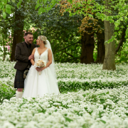Wedding couple in a meadow