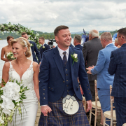 Couple walking down the aisle