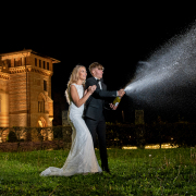 Couple champagne shot